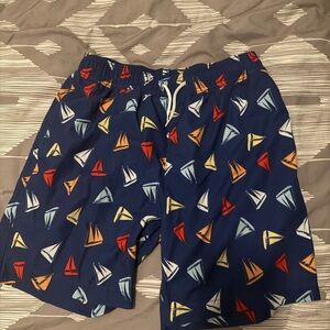 Crewcuts Sailboat Print Swim Trunks - Blue and Multicolor